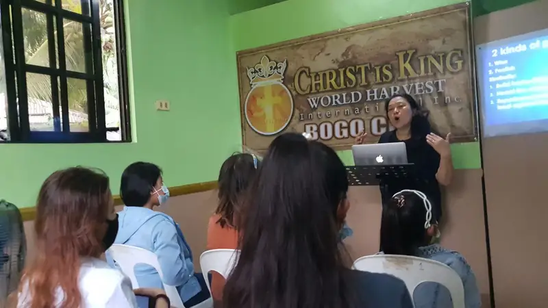 A speaker teaching at CK Bogo City